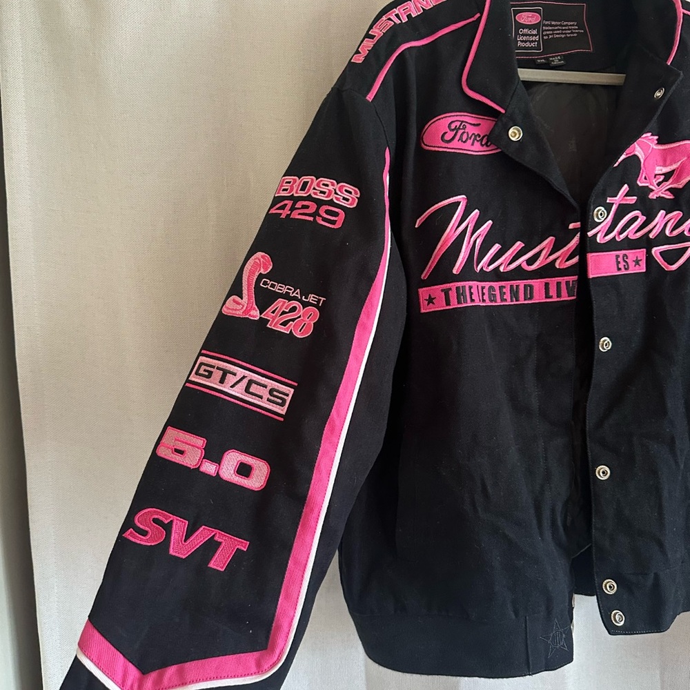 Black and Pink Mustang Jacket